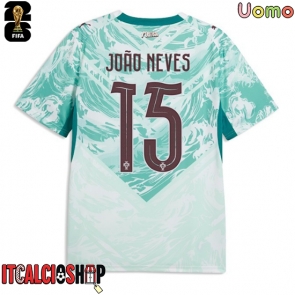 Portogallo Joao Neves #15 Seconda Maglia Mondiali 2026 Manica Corta